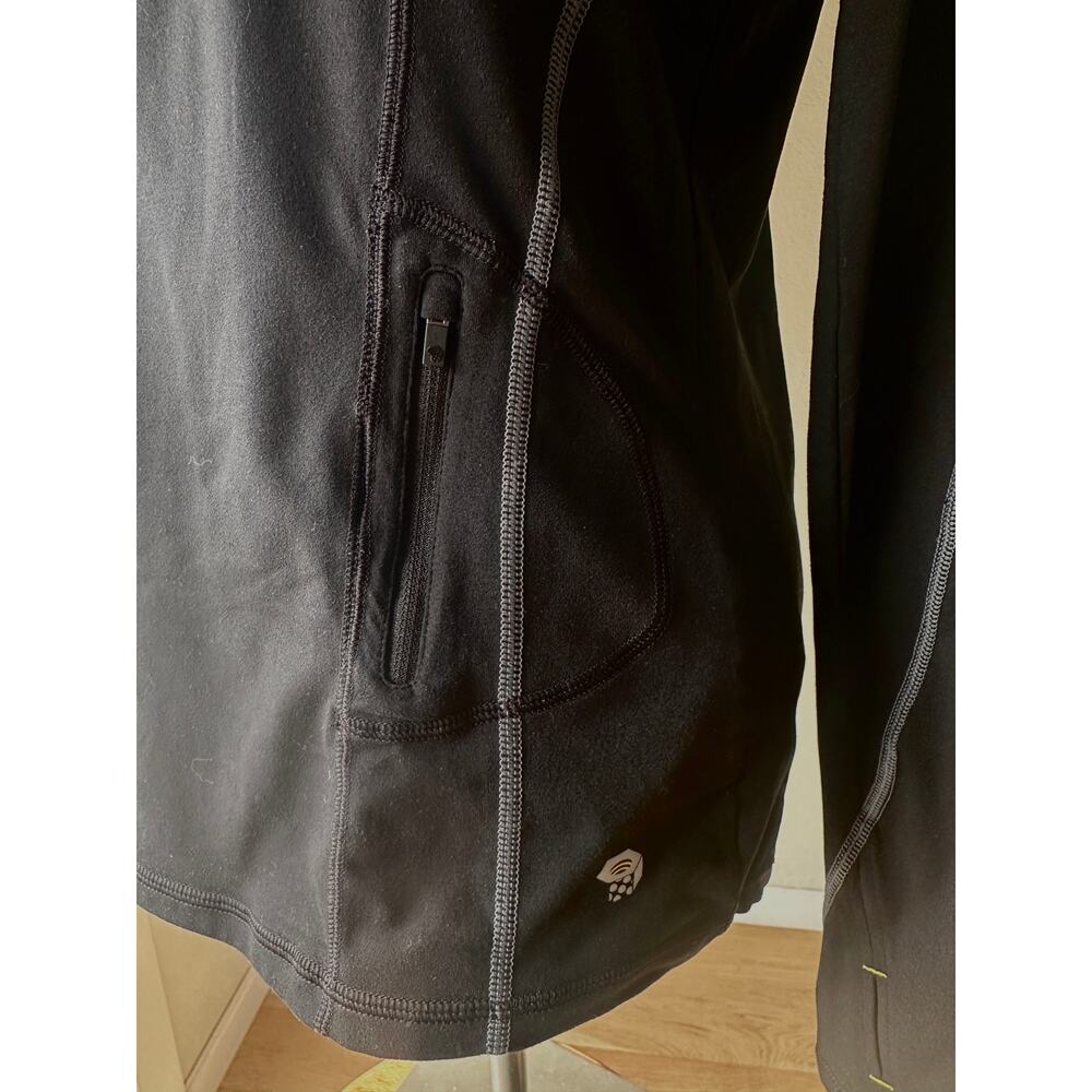 Mountain Hardwear Butter Zippity Long Sleeve Shirt Black – Athletic Outdoor Top - Picture 5 of 8